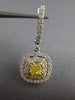 ESTATE 1.31CT WHITE & FANCY YELLOW DIAMOND 18KT 2 TONE GOLD 3D HANGING EARRINGS