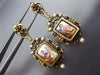 ANTIQUE AAA PEARL & ENAMEL 14KT YELLOW & ROSE GOLD 3D CLIP ON EARRINGS #21682