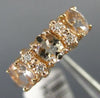 ESTATE .96CT ROUND DIAMOND & AAA OVAL MORGANITE 14KT ROSE GOLD ANNIVERSARY RING