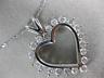 ESTATE LARGE 1.80CT DIAMOND 14KT WHITE GOLD 3D CLASSIC OPEN HEART PENDANT #17571