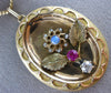 ANTIQUE .70CT OLD MINE DIAMOND & AAA MULTI GEM 14K YELLOW GOLD 3D PENDANT #16238