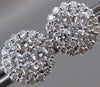 ESTATE LARGE 1.30CT DIAMOND 18KT WHITE GOLD 3D CLUSTER STUD FLOWER EARRINGS
