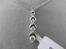 ESTATE .50CT DIAMOND 14K WHITE GOLD 5 STONE JOURNEY GRADUATING ELONGATED PENDANT