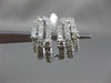 ESTATE WIDE 1.13CT ROUND DIAMOND 18KT WHITE GOLD MULTI ROW WAVE CLIP ON EARRINGS