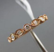 ESTATE .22CT DIAMOND 14K ROSE GOLD 3D CLASSIC FILIGREE MILGRAIN ANNIVERSARY RING