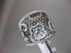 ANTIQUE LARGE .61CT DIAMOND 18KT BLACK & WHITE GOLD 3D FLOATING FLORAL MESH RING