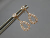 ESTATE .26CT DIAMOND 14KT ROSE GOLD 3D TEAR DROP CLASSIC HANGING EARRINGS