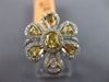 ESTATE LARGE 1.46CT MULTI COLOR DIAMOND 14KT 2 TONE GOLD MULTI SHAPE FLOWER RING