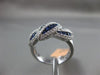 ESTATE 1CT DIAMOND & SAPPHIRE 14KT WHITE GOLD MULTI LEAF ETOILE HANDCRAFTED RING