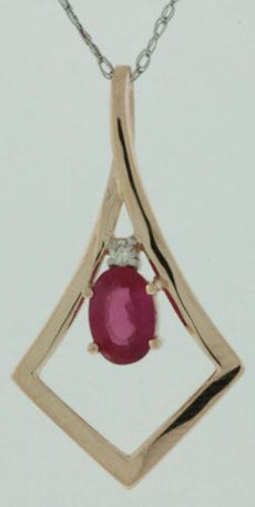 .67CT DIAMOND & AAA RUBY 14KT ROSE GOLD 3D OVAL & ROUND SQUARE INFINITY PENDANT