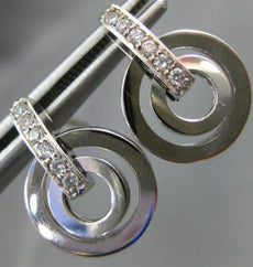 ESTATE .18CT  DIAMOND 14KT WHITE GOLD 3D ETOILE CIRCULAR HANGING EARRINGS #21309