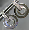 ESTATE .18CT  DIAMOND 14KT WHITE GOLD 3D ETOILE CIRCULAR HANGING EARRINGS #21309