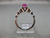 ESTATE 1.80CT DIAMOND & PINK SAPPHIRE 14KT WHITE GOLD 3D ENGAGEMENT RING #24815