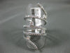 ESTATE EXTRA LARGE 1.92CT DIAMOND 14KT WHITE GOLD 3D MULTI ROW FULL FINGER RING