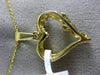 ESTATE .25CT DIAMOND 14KT YELLOW GOLD 3D OPEN HEART SWIRL LOVE FLOATING PENDANT