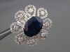 ESTATE LARGE 5.53CTW DIAMOND & AAA SAPPHIRE 14KT WHITE GOLD FLORAL RING AMAZING!