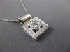 ESTATE .16CT ROUND DIAMOND 14KT WHITE GOLD SOLITAIRE SQUARE HALO PENDANT #19530