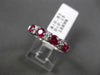 ESTATE WIDE .98CT DIAMOND & RUBY 18K WHITE GOLD WEDDING ANNIVERSARY RING E/F VVS