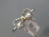 ESTATE .11CT DIAMOND 14K WHITE & YELLOW GOLD OPEN CLASSIC BOW COMPANION FUN RING