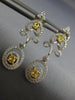 ESTATE 1.21CT WHITE & FANCY YELLOW DIAMOND 18K 2 TONE GOLD OVAL HANGING EARRINGS