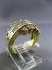 ESTATE WIDE 2.0CT DIAMOND 14K YELLOW GOLD CRISS CROSS WEDDING ANNIVERSARY RING