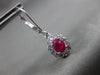 ESTATE 1.13CT DIAMOND & AAA RUBY 14KT WHITE GOLD 3D CLASSIC OVAL FLOWER EARRINGS