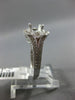 LARGE .69CT DIAMOND 14KT WHITE GOLD 3D 4 PRONG HEART SEMI MOUNT ENGAGEMENT RING