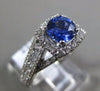 ESTATE 1.56CT DIAMOND & AAA SAPPHIRE 14K WHITE GOLD SQUARE HALO ENGAGEMENT RING