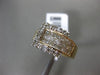 ESTATE WIDE 1.35CT ROUND & PRINCESS CUT DIAMOND 14KT TWO TONE GOLD 3D BELT RING
