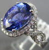 ESTATE LARGE 6.20CT DIAMOND & AAA TANZANITE 14KT WHITE GOLD HALO ENGAGEMENT RING