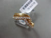 ESTATE .32CT DIAMOND 18K ROSE GOLD 3D CRISS CROSS V BUTTERFLY STRIATED LOVE RING
