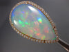 ESTATE EXTRA LARGE 8.53CT DIAMOND & AAA OPAL 14KT ROSE GOLD TEAR DROP HALO RING