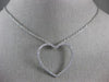 ESTATE LARGE .45CT DIAMOND 14KT WHITE GOLD 3D OPEN HEART FLOATING LOVE PENDANT