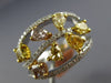 ESTATE WIDE 1.74CT MULTI COLOR DIAMOND 14KT TWO TONE GOLD 3D ANNIVERSARY RING