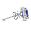 ESTATE 2.18CT DIAMOND & AAA TANZANITE 14KT WHITE GOLD DOUBLE HALO OVAL EARRINGS