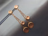 ESTATE .32CT DIAMOND 14KT ROSE GOLD 3D MATTE & SHINY CIRCULAR HANGING EARRINGS