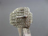 ESTATE LARGE .85CT ROUND DIAMOND 14KT WHITE GOLD 3D MULTI ROW BELT COCKTAIL RING