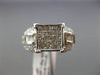 LARGE 1.55CT ROUND & BAGUETTE & PRINCESS DIAMOND 14KT WHITE GOLD SQUARE FUN RING