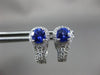 ESTATE 1.35CT DIAMOND & AAA TANZANITE 14KT WHITE GOLD 3D HALO HANGING EARRINGS