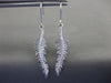 ESTATE LARGE .57CT DIAMOND 14KT WHITE GOLD 3D WAVE LEAF HANGING EARRINGS