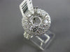 ESTATE LARGE 1.9CT DIAMOND 14K WHITE GOLD DOUBLE HALO SEMI MOUNT ENGAGEMENT RING