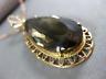 ANTIQUE LARGE VICTORIAN AAA SMOKY TOPAZ 14KT ROSE GOLD TEARDROP PENDANT #20947