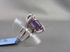 ANTIQUE WIDE 17.52CTW AAA AMETHYST EMERALD CUT & DIAMOND 18KT WHITE GOLD RING