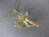 ESTATE .01CT DIAMOND 14KT YELLOW GOLD 3D HANDCRAFTED ANGEL LOVE FLOATING PENDANT