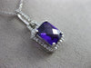 ESTATE LARGE 2.70CT DIAMOND & AMETHYST 14KT WHITE GOLD HALO EMERALD CUT PENDANT