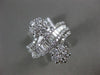 ESTATE LARGE 2.36CT DIAMOND 18KT WHITE GOLD 3D DOUBLE FLOWER ANNIVERSARY RING