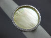 ESTATE LARGE .36CT DIAMOND & MOTHER OF PEARL 14KT WHITE GOLD CIRCLE OF LIFE RING