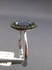 ANTIQUE .24CT DIAMOND EMERALD & EXTRA FACET CRYSTAL 14KT WHITE GOLD FLOWER RING