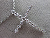 ESTATE .23CT DIAMOND 14KT WHITE GOLD CLASSIC CROSS SHARE PRONG FLOATING PENDANT