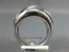 ESTATE WIDE .31CT DIAMOND & AAA MOTHER OF PEARL 14K WHITE GOLD CHANNEL DOME RING